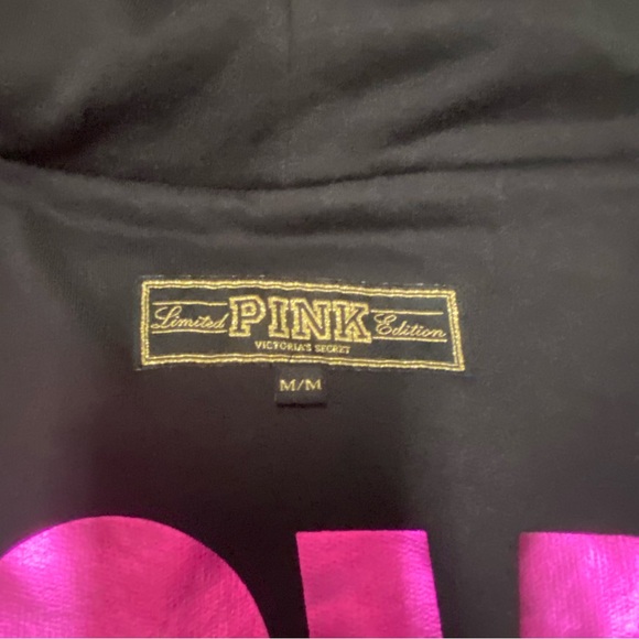 PINK VS BLACK FUR FULL ZIP HOODIE JACKET - Picture 6 of 6